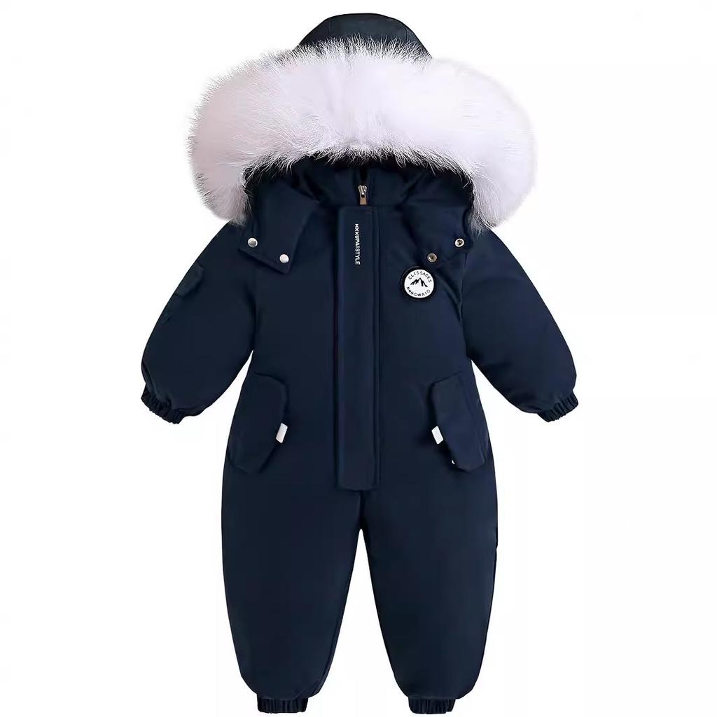 Tuta da Sci Invernale per Bambino con Velluto Interno Tuta Intera per Bambino Salopette per Bambino Abbigliamento Caldo per Bambini Set di Abbigliamento Impermeabile per Bambini 1-5 Anni