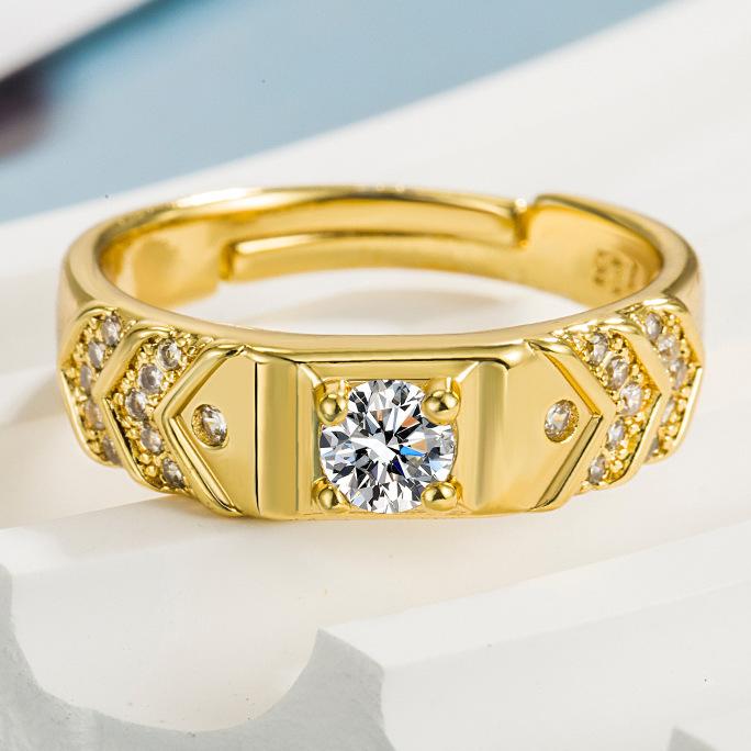 

V-образное разомкнутое кольцо, мужское регулируемое кольцо с цирконием.