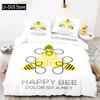 3D-Bienen-Aufdruck Bettwäsche-Set Für Jungen Teenager Polyester Bettwäsche-Set King Queen Größe Gelb Weiß Schwarz Bettbezug Bett