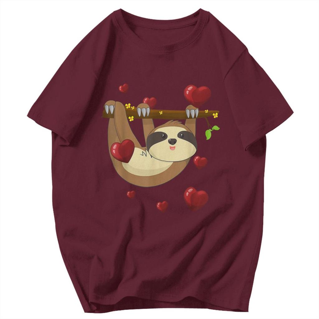 Men T Shirt Sloth Valentines Day Summer Y2K Graphic Anime Unisex Tops T Shirts