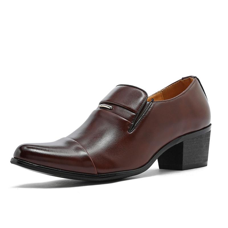 Neuer Kubanischer Modedesigner Slip-on Loafer Herren Spitz Schwarz Braun Hochzeit Erhöhungsschuhe Formelle Kleidung Schuhe Zapatos Hombre