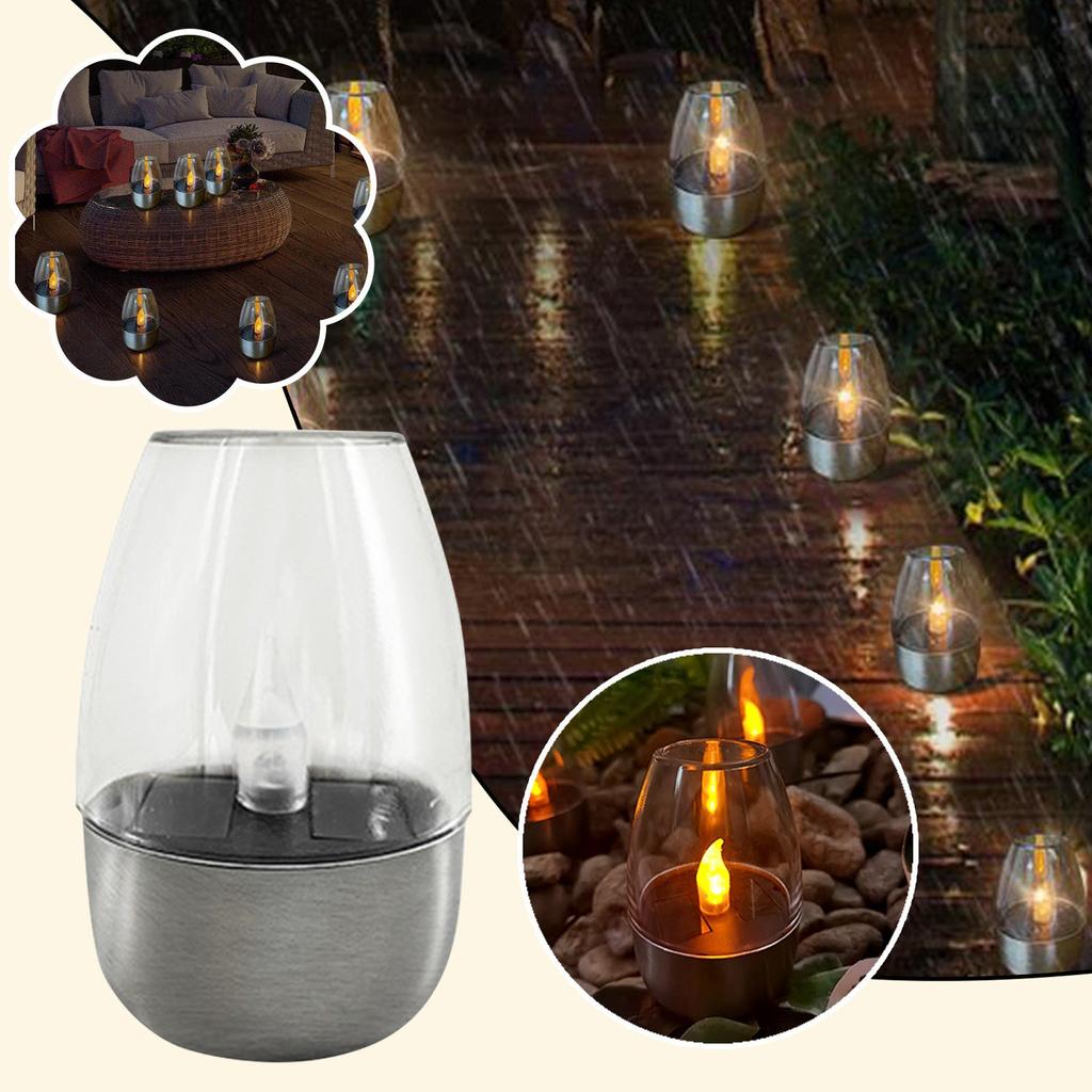 6 db Napelemes Lángmentes Gyertya LED Lámpák Gyertyák Elemes IP65 vízálló Teagyertya Otthoni Esküvői Születésnapi Parti Dekoráció