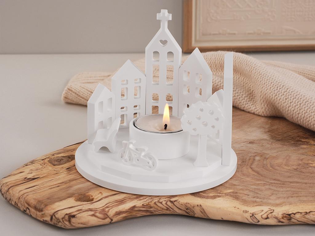 Design dutého domu Svícen na čajovou svíčku Silikonová forma Kutilské ozdoby na zámek Sádra Forma na lití pryskyřice Domácí dekorace Vánoční dárky