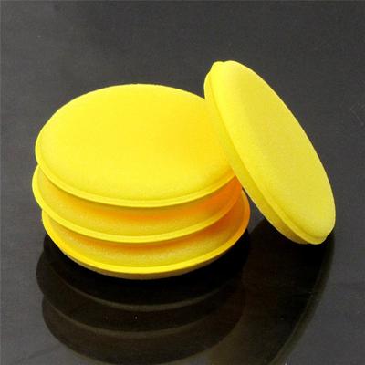 Éponge Mousse Voiture 12 Pièces Applicateur de Cire Nettoyage Tampons de Détailing Polissage Cire Voiture Entretien Ménager Jaune 10cm Kit de Nettoyage Voiture