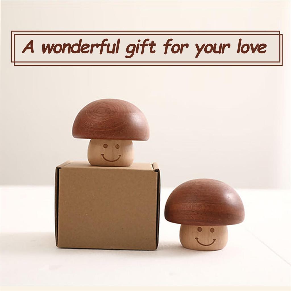 Cute Mini Mushroom Vintage Wooden Music Winding Music Gift for New Carrying You Box, Kids, Boys, Birthday, Valentine's Day, Year, Thanksgiving,