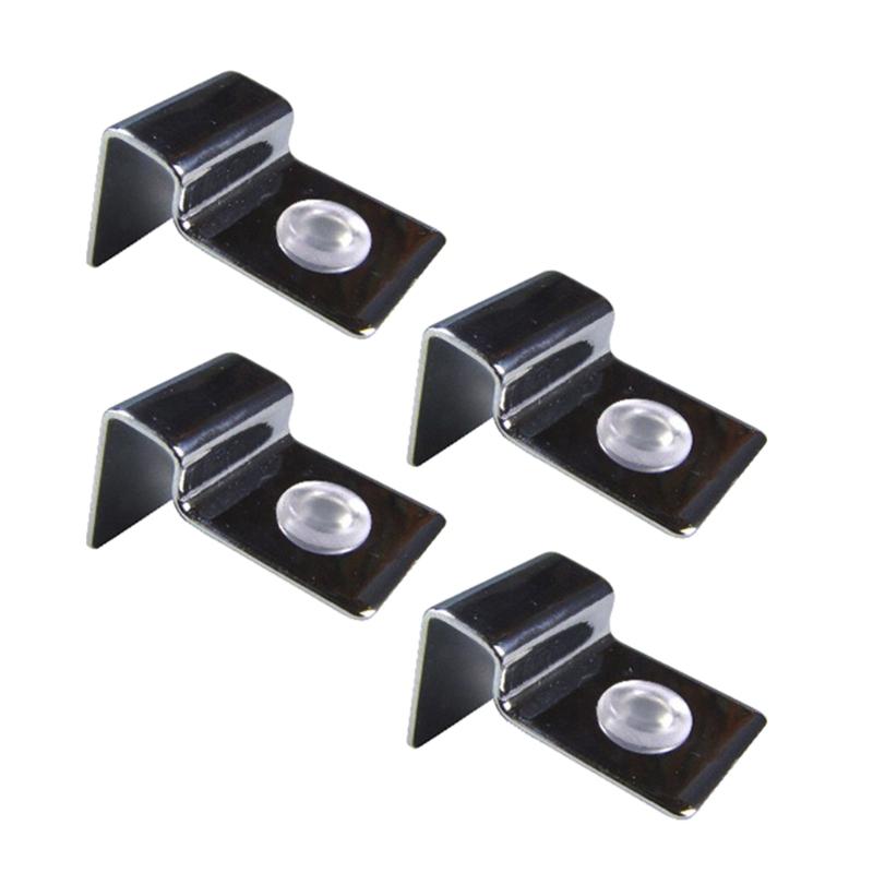 4 stk Rustfritt Stål Akvarium Glass Fisk for Tank Fiksert Dekselklemme Klemmeholder Fisk for Tank Glassdeksel Monteringsbrakett X3UC