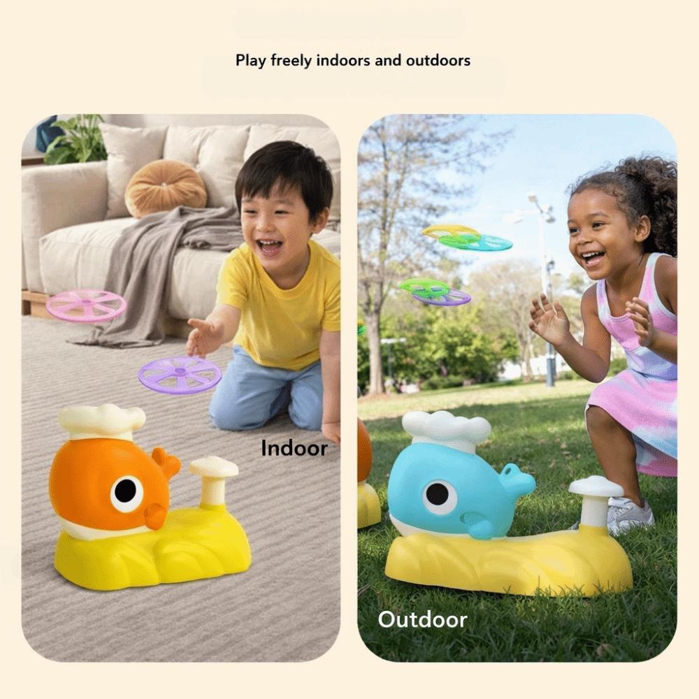 Foot Launcher Whale Jet Propulsion Toy Soaring Propeller Flying disc launcher  Children Toy
