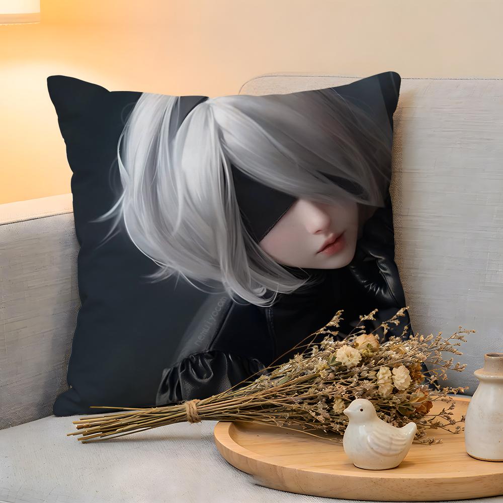 Cushion Cover  Linen  SkinFriendly Soft Decorative Case For Sofa Home Decor Cool Anime NNier Automata Pillow cover