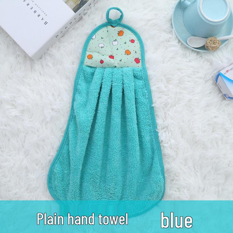 Cartoon Coral Fleece Hanging Hand Towel for Kitchen & Bathroom Hand Towel