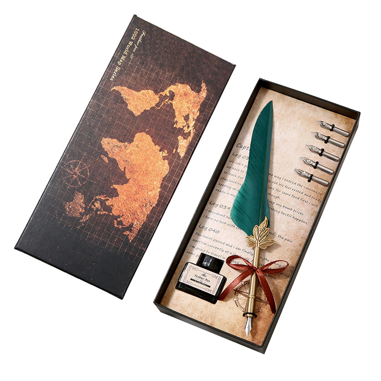 

Набор гусиных ручек и чернил, перьевая ручка со сменными наконечниками, винтажное письмо для каллиграфии