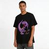 Cool Purple T-Rex Print Casual Breathable Unisex Short Sleeve T-Shirt Pure cotton T-shirt