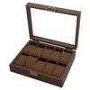 Retro Edition Black Walnut 10-Slot Watch Display Box