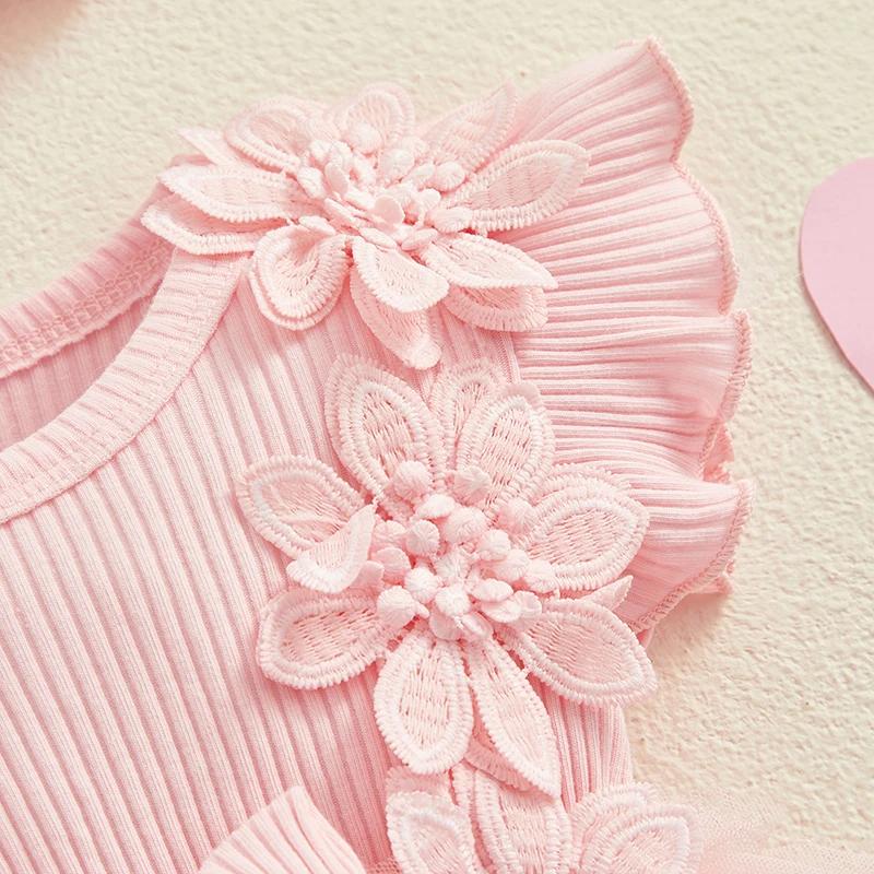 Newborn Baby Girl Romper Dress 2 Pcs Outfits Mesh Lace Patchwork Ruffle Bodysuit and Headband Cute Summer Clothes