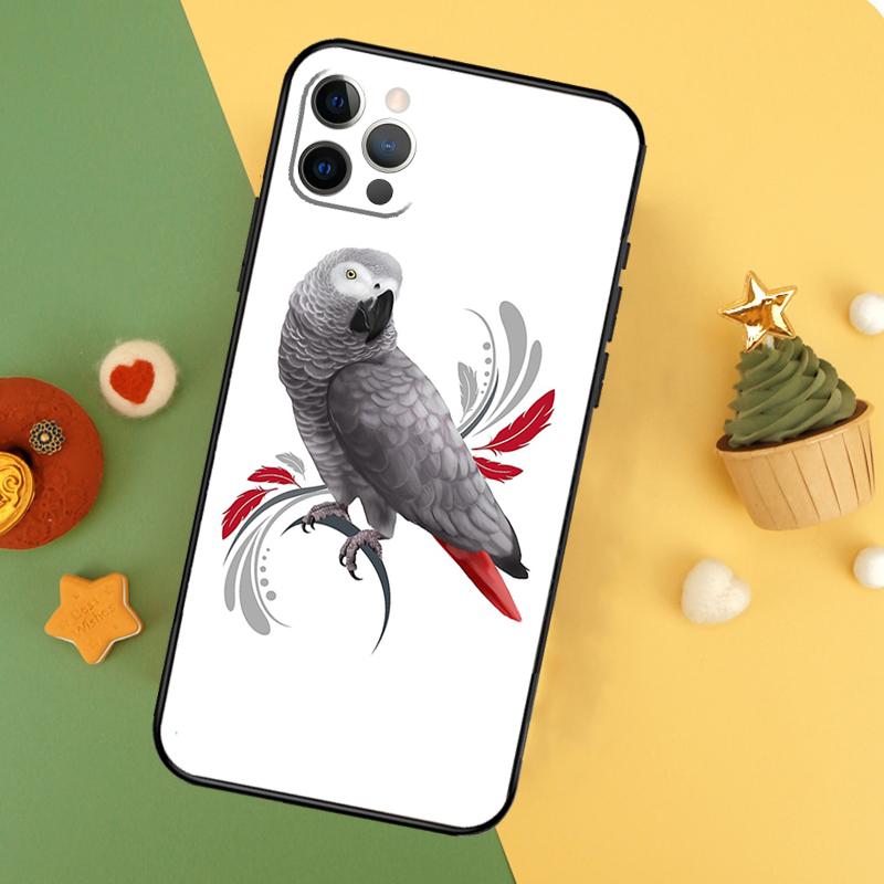 African Grey Parrot Funda For iPhone 11 12 13 14 16 15 Pro Max Mini XS Max X XR SE2 7 8 14 16 15 Plus Phone Case