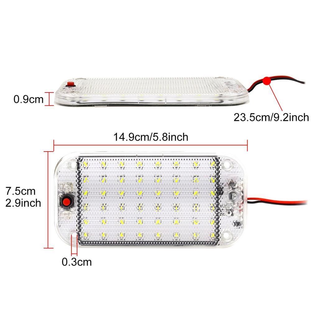 Interior LED Lamp for Car Suitcase Light Truck RV Interior Lighting for and Campers 48-LED Replacement, Trunk, Cars, Boats, Trailers,