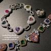 Bellezza nel Cuore, Bracciale con Pietre Arcobaleno d'Amore Cavaliere Jedi, Placcato Oro 18K, Bracciale con Zirconi Colorati a Forma di Vite d'Amore