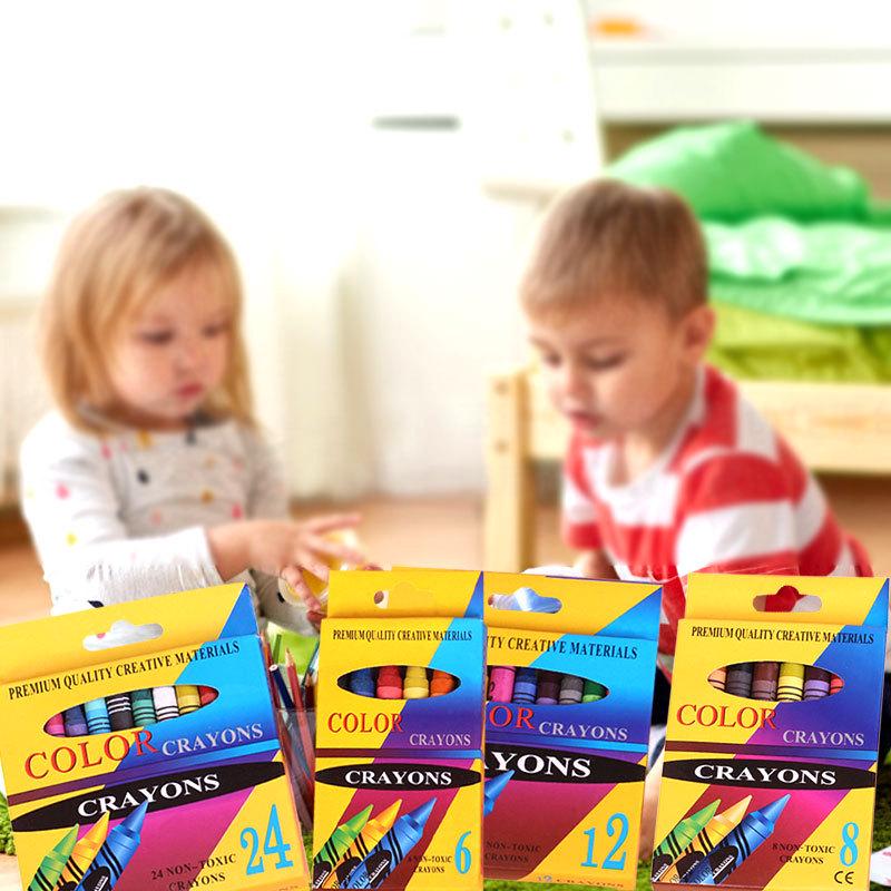 Children's Crayon Set - 6/8/12/24 Colors, Vibrant Oil Pastels for Painting and Doodling
