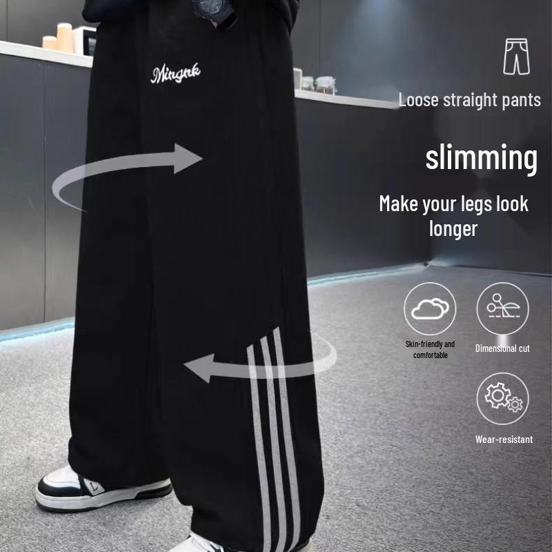 Boys’ Spring & Autumn Wide-Leg Sports Sweatpants - 2025 Style for Middle & Big Kids