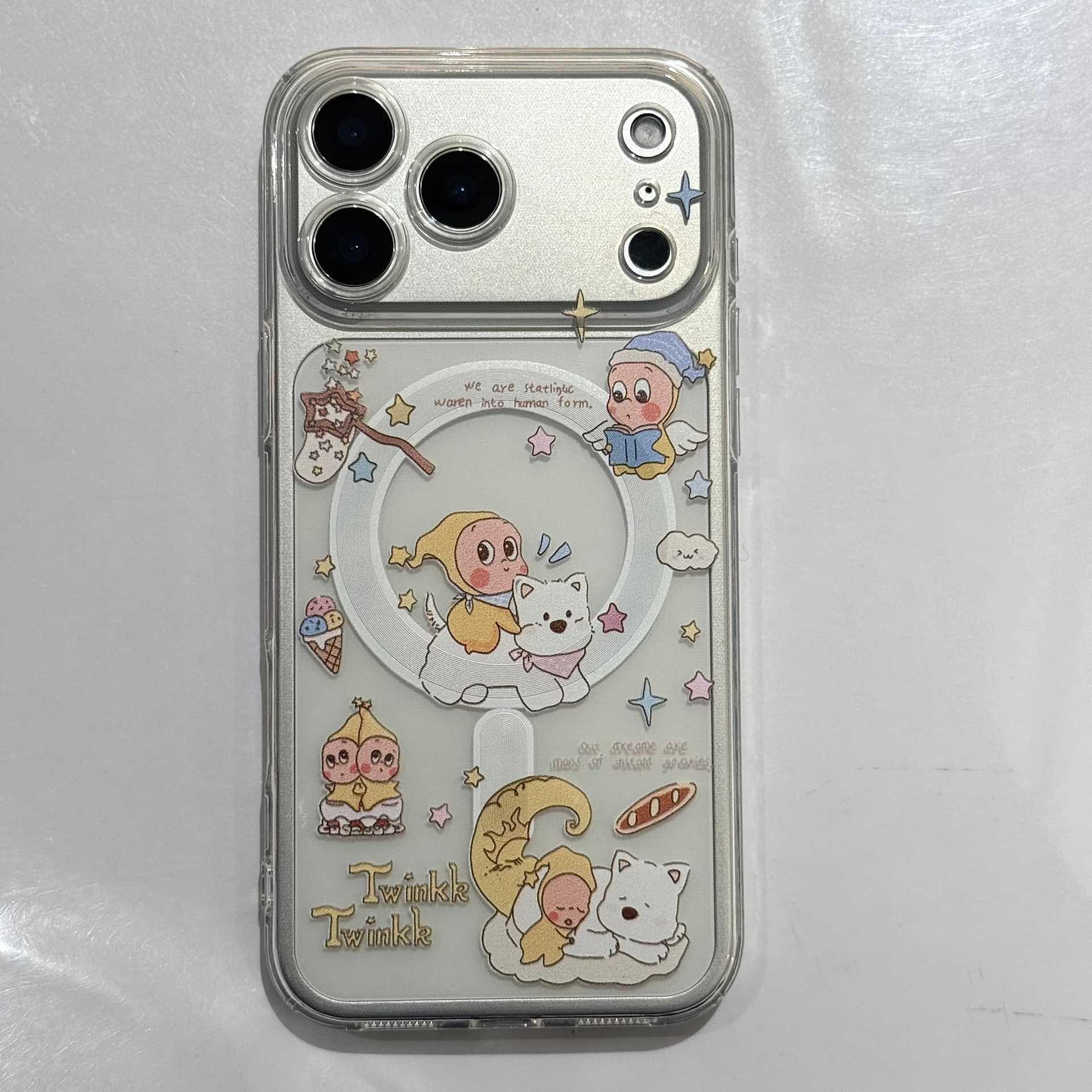 

Net Celebrity Cute Star Candle iPhone Case: Fits Apple 17 Pro Max & iPhone 16, with Magnetic Stand for Women iPhone 13 Pro