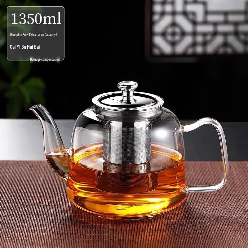 Large Capacity Heat-Resistant Glass Tea Kettle
