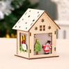 3/5’’ Xmas Desk Decor House Santa/Snowman/Reindeer Tabletop Decor Lovely Christmas Ornament DIY Wooden Puzzle Art Crafts