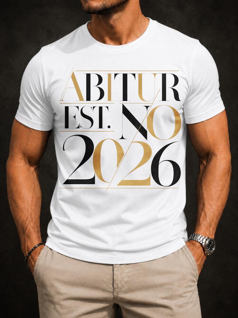 Abitur Est No 2026 Refined And Gold Graduation Text With Oversized 2026 Tee And Casual Graphic Unisex All TShirt