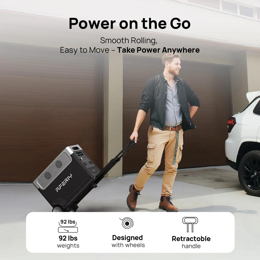 AFERIY P310 Stazione di Alimentazione Portatile 3600W 3840WH Batteria al Litio Alimentatore di Emergenza Alimentatore Mobile per Casa all'Aperto