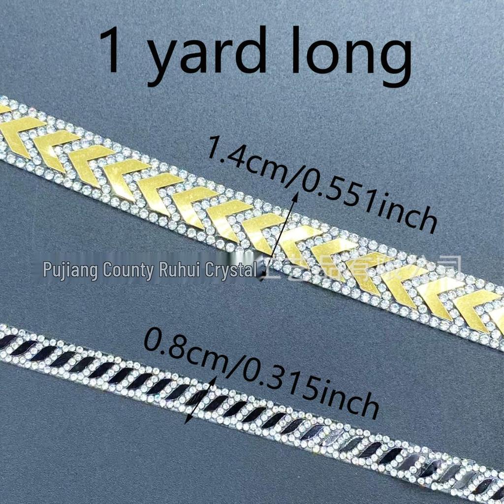 One-Yard Resin Rhinestone Strip with Hot Melt Adhesive for DIY Clothing Accessories