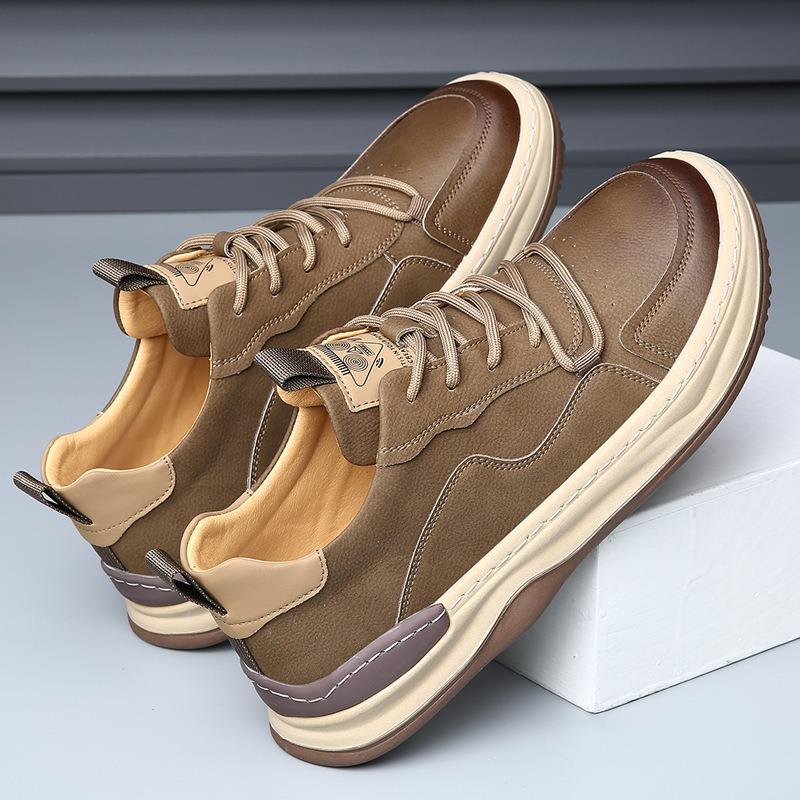 Hollow punching casual leather shoes men's extra large size 4 leather little white shoes versatile breathable board shoes tide