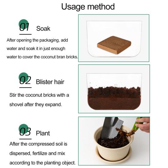 Organic Coconut Brick Nutrient Soil Sustainable Growing PH Balanced Nutrient-rich Coconut Shells Vegetable Planting Soil
