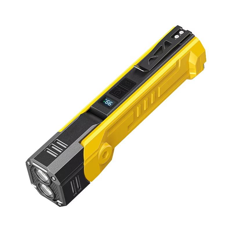 High Power Portable Flashlight Multifunctional Work Light with Clip Super Bright Pocket Torch Light LED Magnetic Mini Keychain
