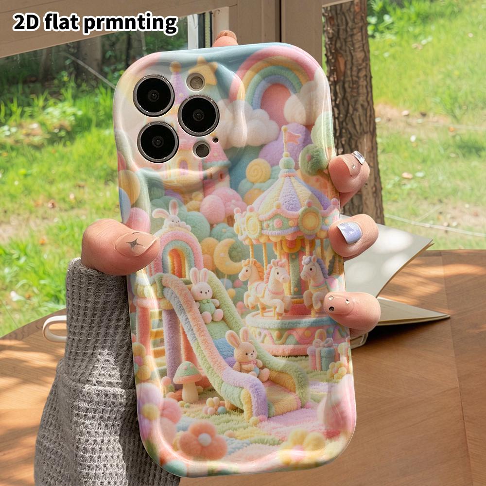 Phone Case: 2D flat, suitable for iPhone 18 17 16 15 14 13 12Pro protective case, fairy tale amusement park, perfect Christmas and Halloween holiday g