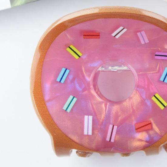 Hair Claw Cartoon Donut Shape Back Head Hair Clip Anti-slip Teeth Strong Grip Shark Hair Clip Versatile Hair Accessory