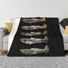 Flying Fortress Fighter Blanket Pilot Plane Thermal Soft Flannel Blanket Portable Travel Blanket