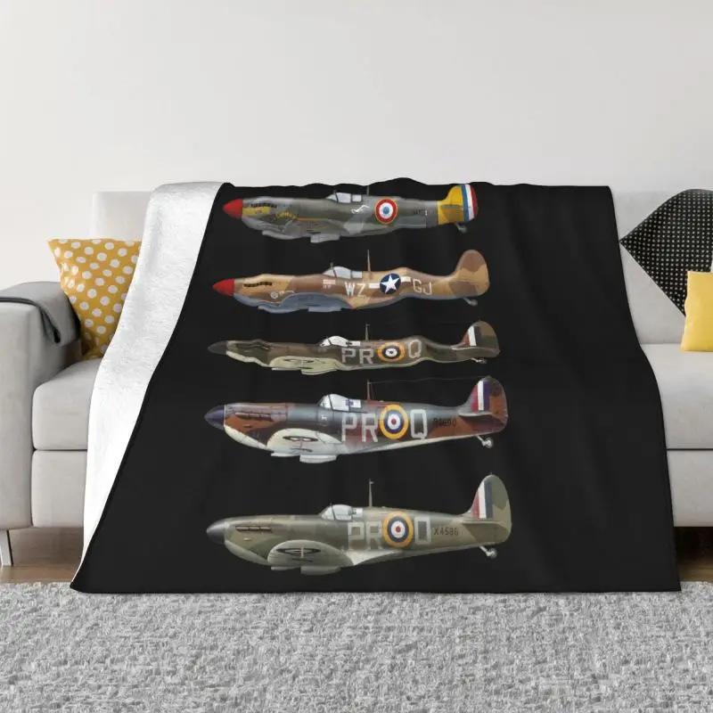 Flying Fortress Fighter Blanket Pilot Plane Thermal Soft Flannel Blanket Portable Travel Blanket