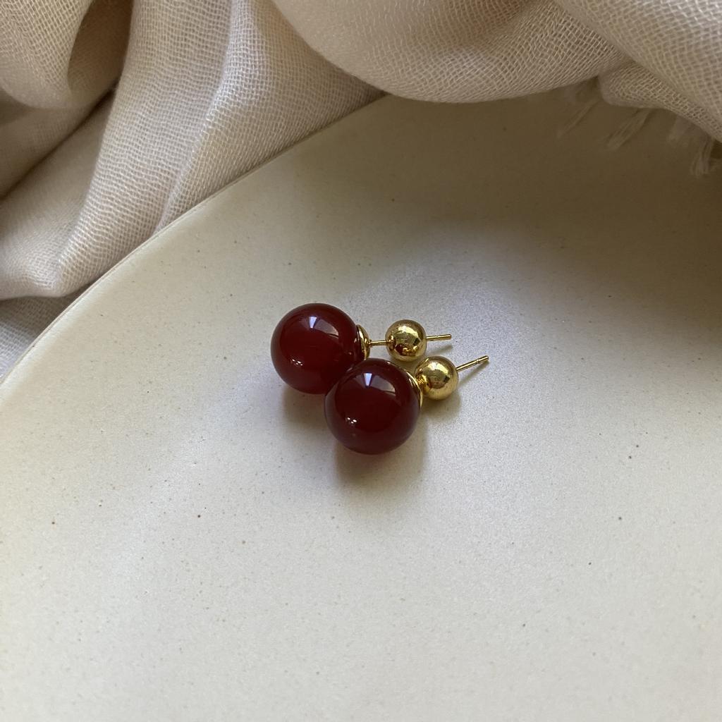 Achatperlen Hochwertiger Eleganter Östlicher Charme Chinesischer Stil Kontrastfarbener Verschluss Halskette Pulloverkette Halskette