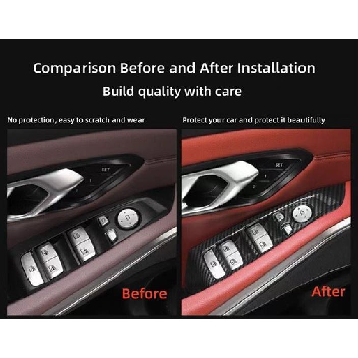 4PCS For BMW 3 Series G20 G21 Carbon Fiber Window Lift Panel Switch Cover Trims