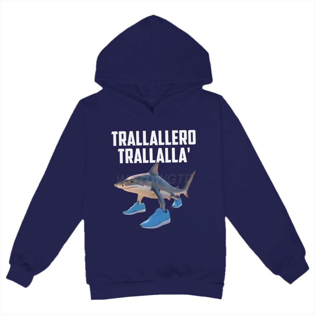 Autumn Winter Funny Shark Printed Hoodies Fashionable Casual Warm Sports Long Sleeved Children's Boy Hooded Sweatshirts