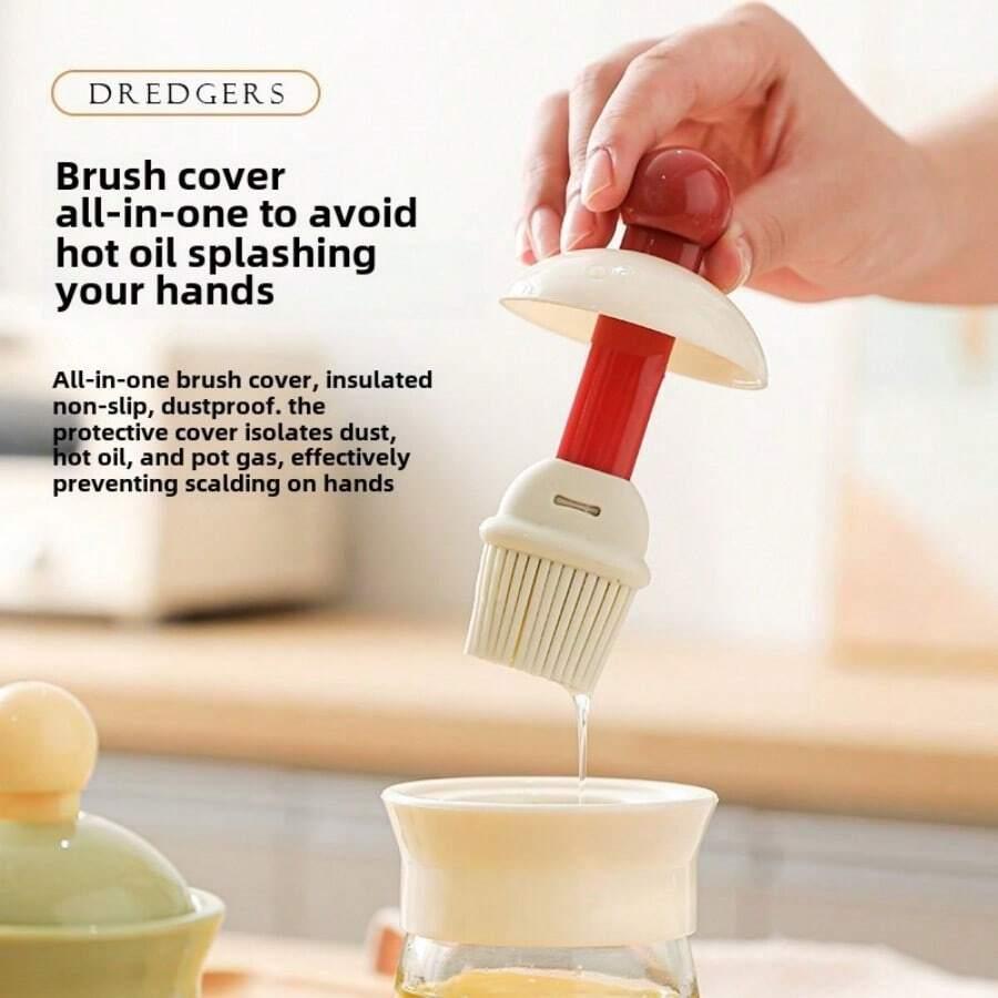 Practical 2-in-1 Oil Brush Bottle Oil Pot Sauce Vinegar Bottle Silicone Oil Brush Temperature Resistant Oil Bottle