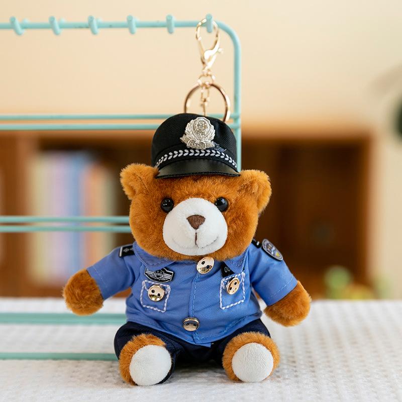 

Полицейский медведь Медведь регулировщик дорожного движения Медведь пожарный Кукла Плюшевый кулон Кукла Плюшевый мишка Милая кукла-медведь Кулон 13cm