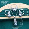 Fashion Light Luxury Pearl Zircon Inlaid Butterfly Jewelry Earrings Rings Necklace Mothers Day Gift