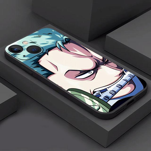 O-ne-1-P-Piece Drawings Phone Case for iPhone 14 Plus 7 12 Mini XR 11 SE 8 6s 13 Pro Max XS X Matte Shockproof Black Soft Cover
