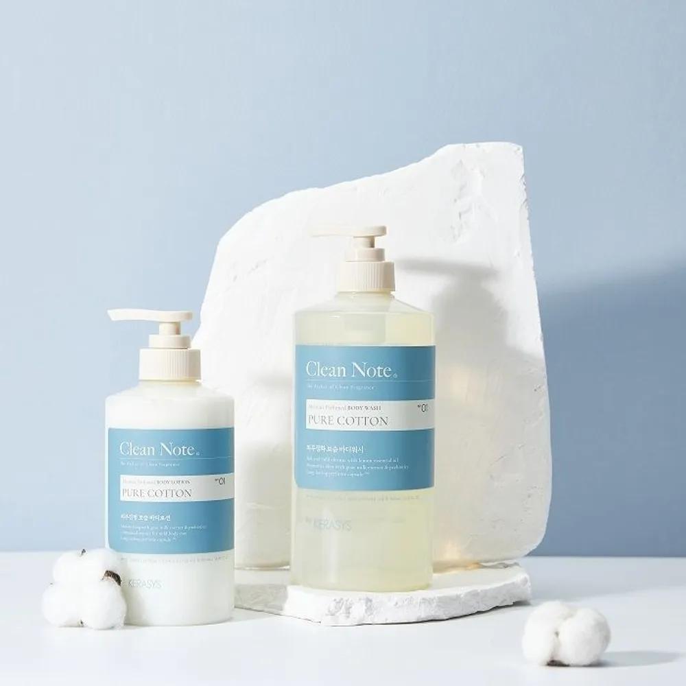 KERASYS Clean Note Pure Cotton Scent Body Wash 800ml + Body Lotion 500ml