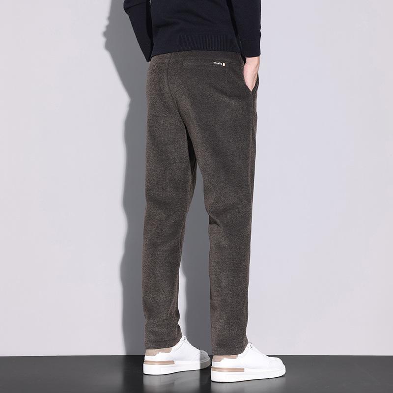 

Весна и осень новые повседневные брюки из синели для мужчин деловые свободные прямые модные универсальные длинные брюки из матового нейлона 38