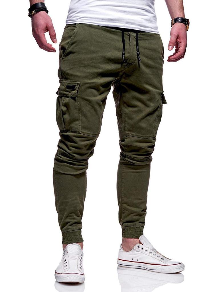 Autumn & Winter 3D Pocket Skinny Joggers with Elastic Drawstring