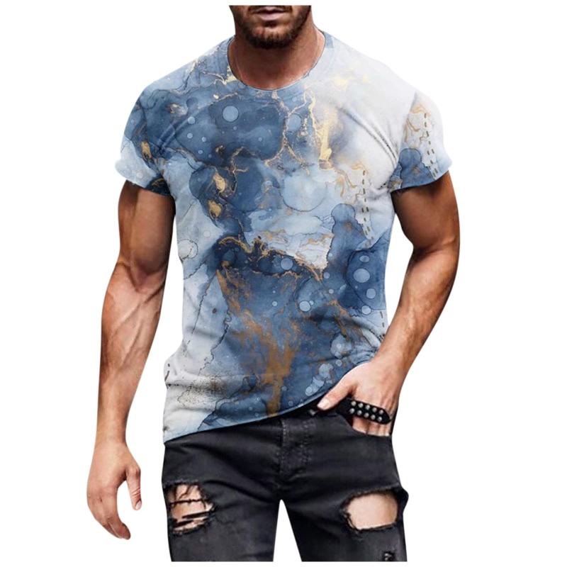 3D Geometry Print Pattern T Shirt Men Fashion Hip Hop T-shirt Harajuku Y2k Street Men's Summer Leisure Sports
