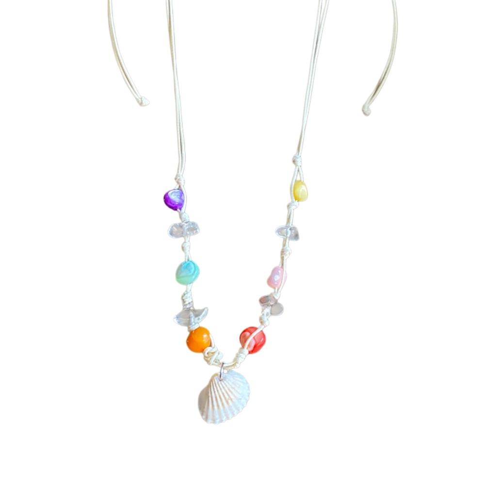 Summer Sea Series Shell Starfish Necklace Choker Starfish Beach Neck Chain  Women StyleD