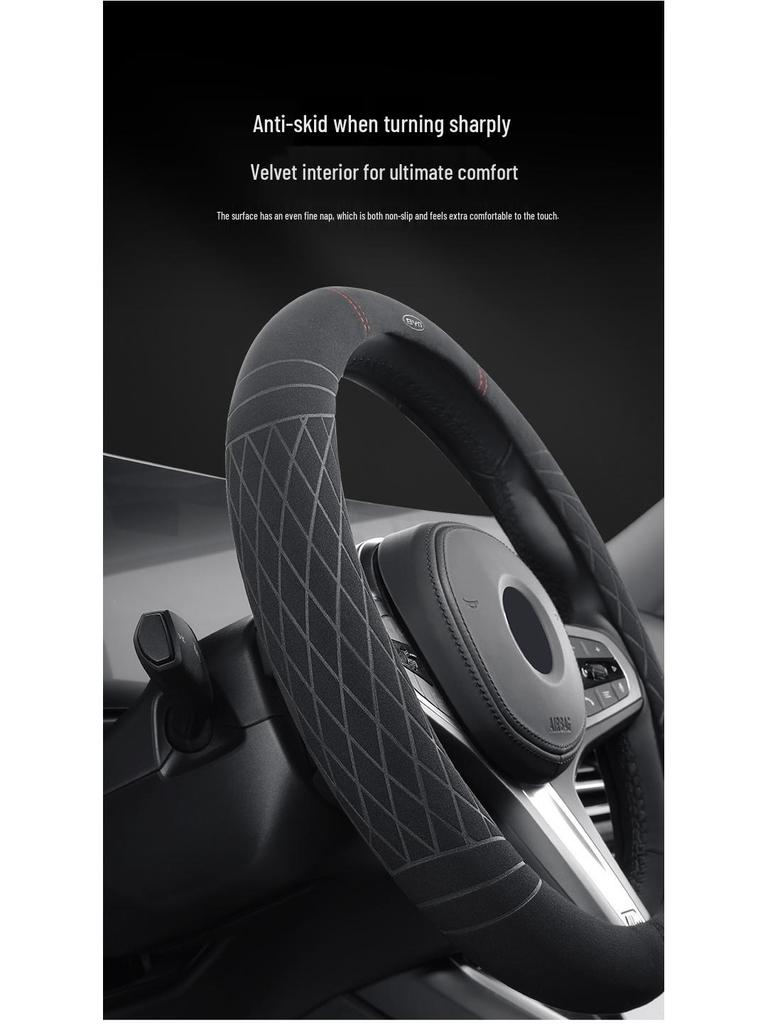 BYD Steering Wheel Cover for Tang, Song, Qin Plus, Han, Yuan, proMAX, Dolphin EV - Suede Grip Cover