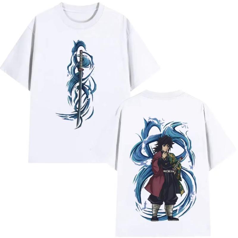 Summer New Arrivals Demon Slayer Anime Peripheral Clothes Classic Comic TShirt Short Sleeve Crew Neck Mens and Womens Couples