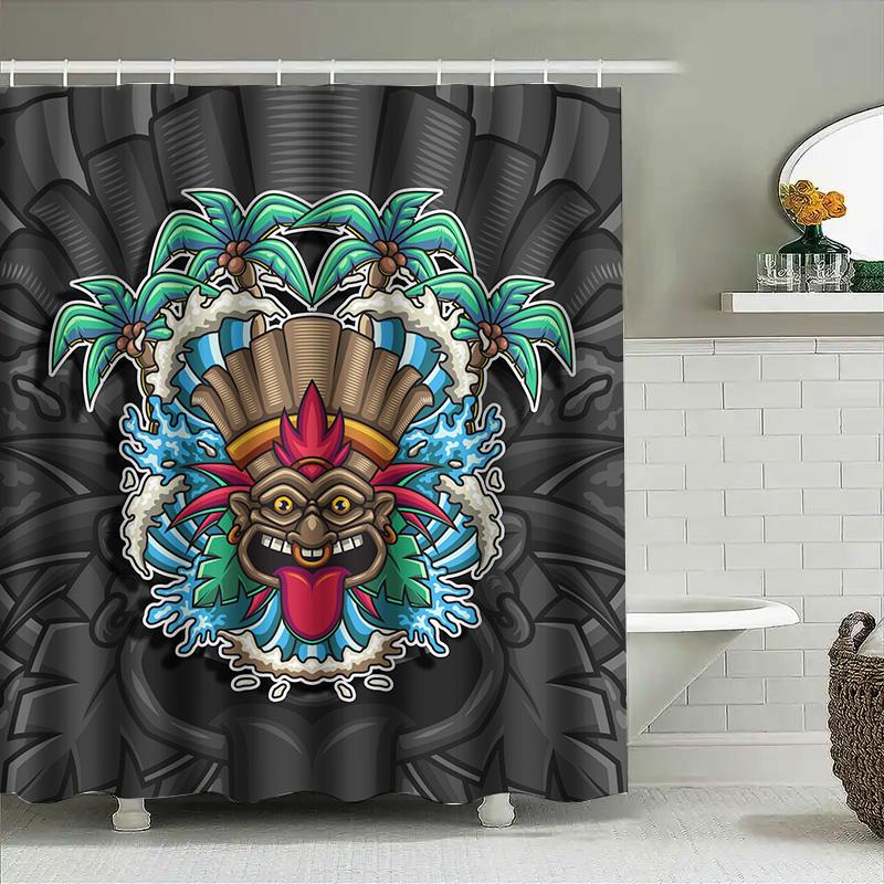 

Tuniu Aztec Tribal Shower Curtain Unique Wall Decor, Boho Room Decor, Latin American Print, Waterproof Bathroom Curtain W60H190(CM)-1 Pcs